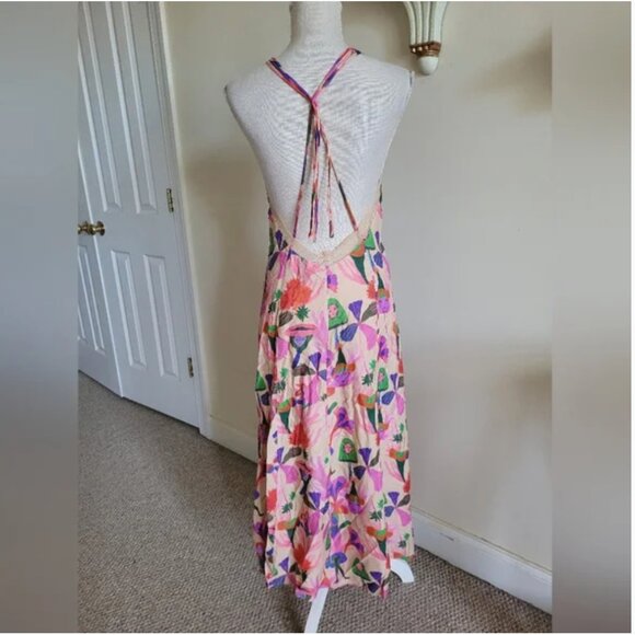 FARM Rio Fairies Sand Slip Midi Dress size S - Picture 3 of 9